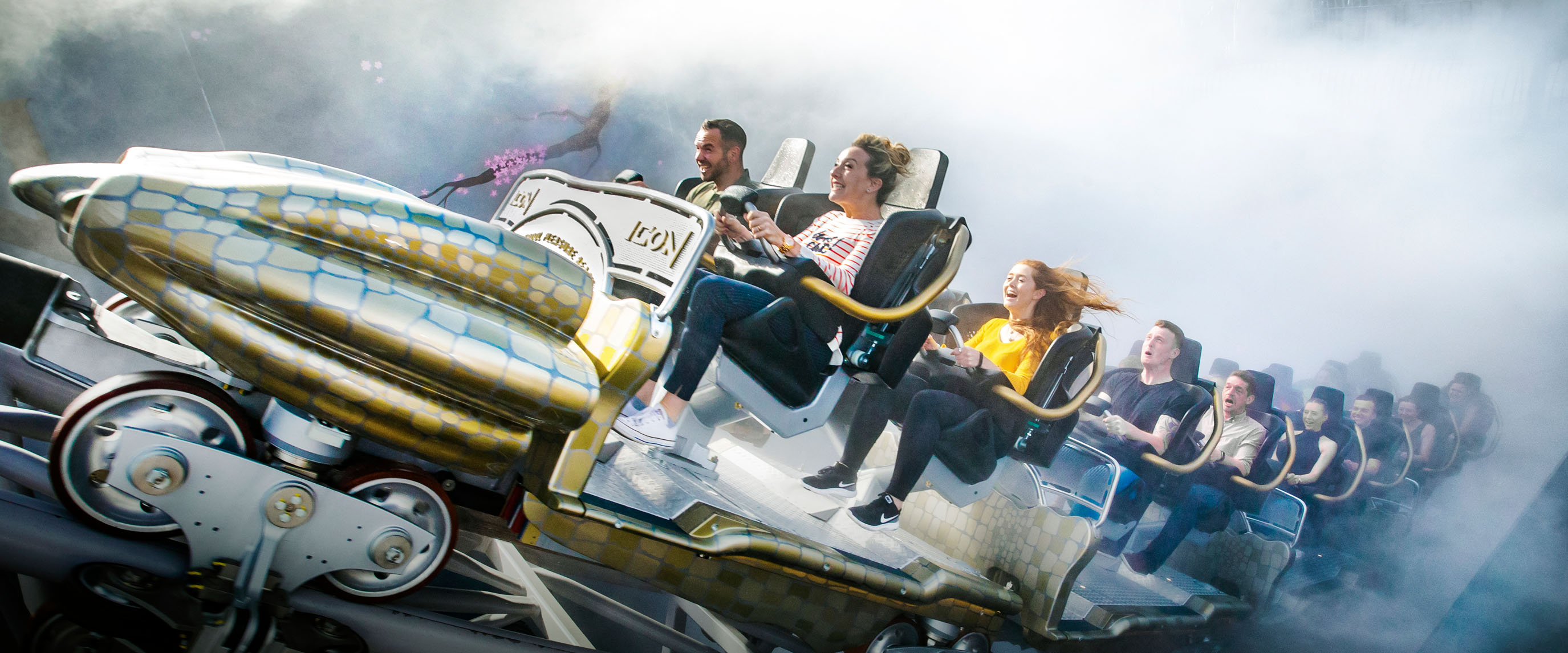 Guests enjoying an attraction in a Picento ride photograph